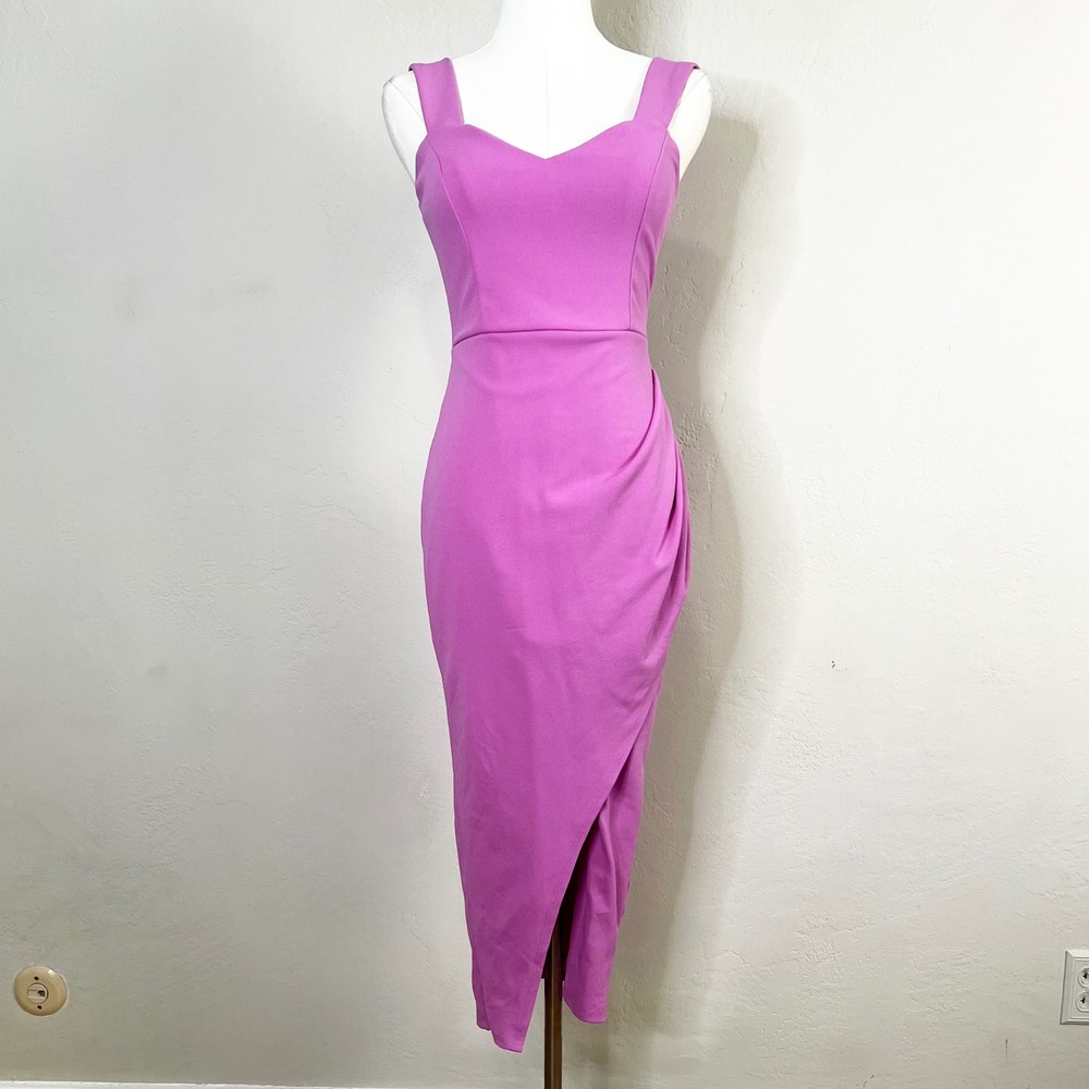 Lulus Always Beautiful Purple Sweetheart Sleeveless Bodycon Midi Dress Size S‎